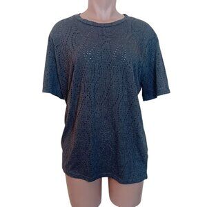 NWOT Women's Korea Charcoal Cut Out See Through Tee Tshirt Korean Punk‎ Goth O/S